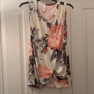 Pink and cream tank top